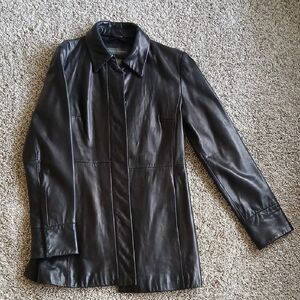 Banana Republic Black Leather Coat